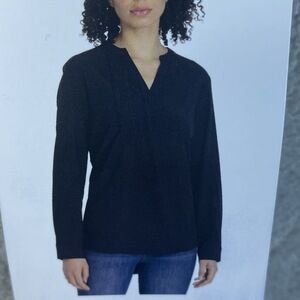 REV Women's XXL Blouse Black Polyester Blend e0692